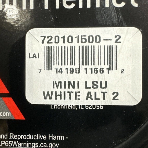 LSU Tigers NCAA Alternate 2 (White) Schutt Mini Helmet! - Picture 7 of 11